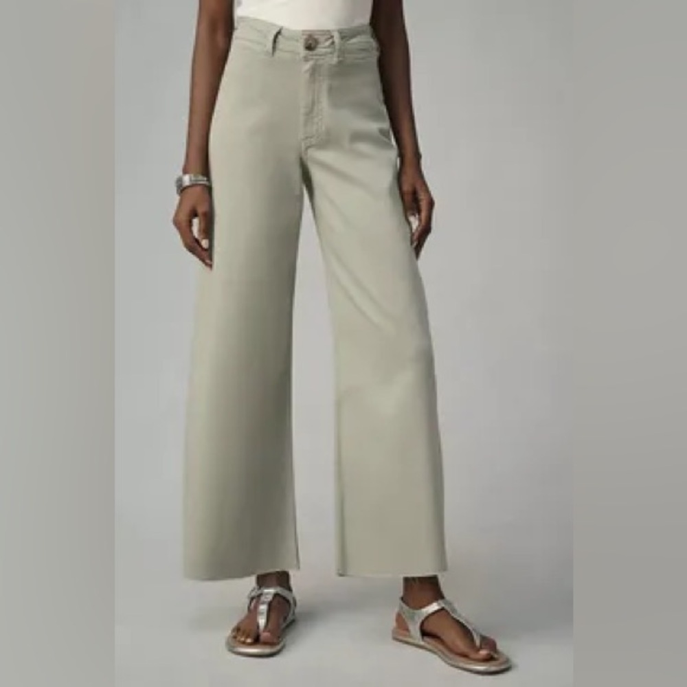 Maeve Sage Green Wide Leg Jeans